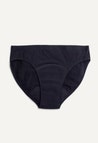 Braguita menstrual estilo bikini, flujo medio, negro