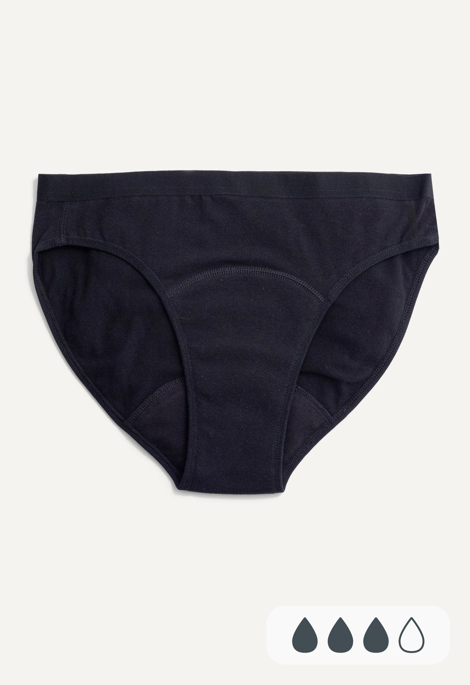 Ropa interior menstrual para niñas - Flujo medio - Negro