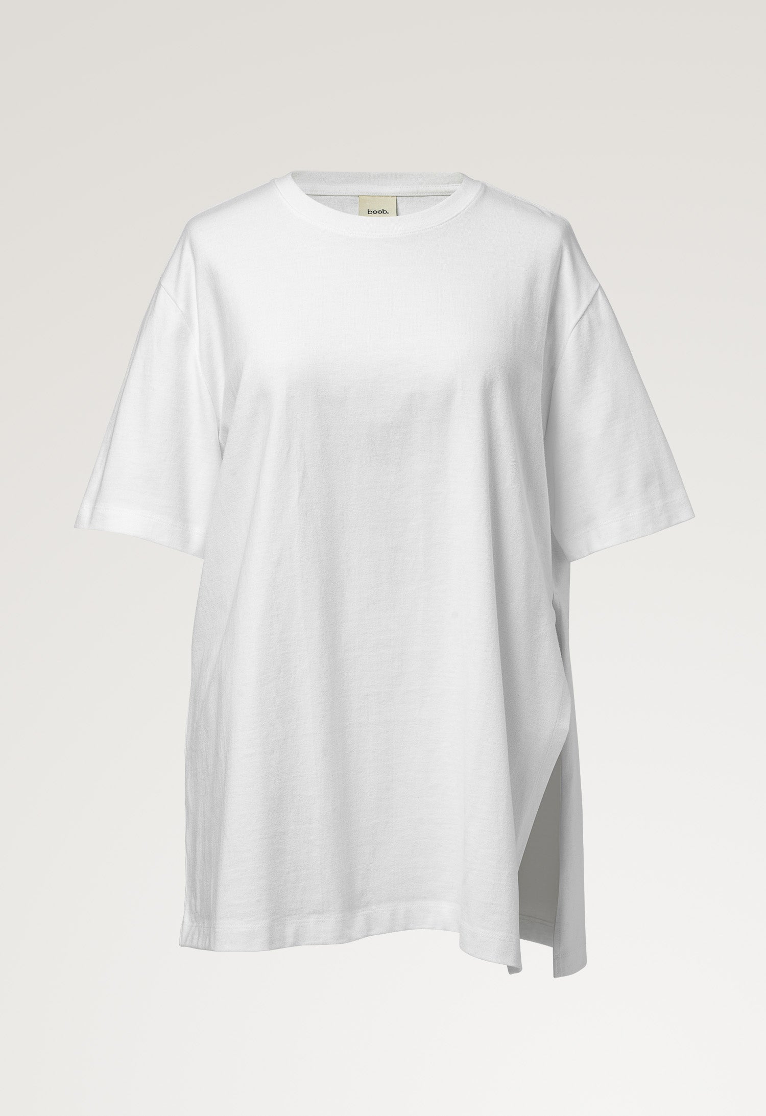 Camiseta premamá oversize con abertura - blanca
