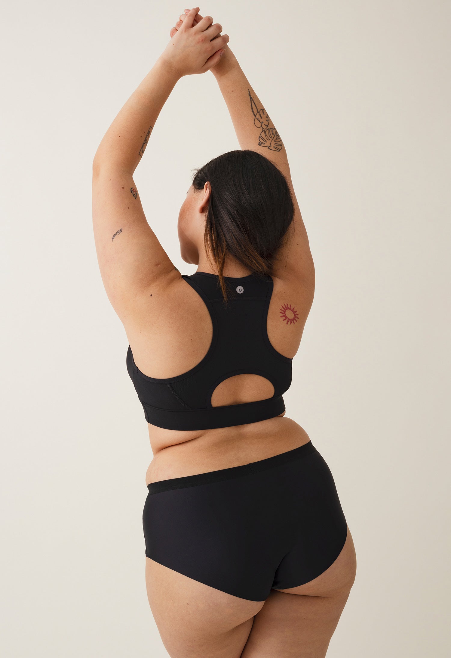 Bragas menstruales - hipster sin costuras - flujo muy ligero - Negro