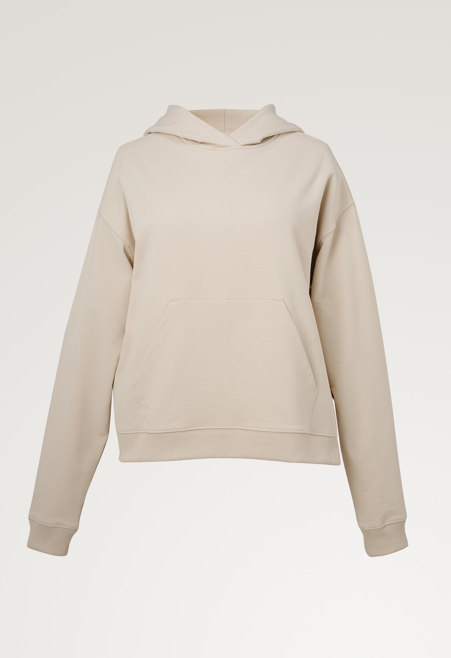 Sudadera premamá con capucha y apertura para lactancia - Beige claro