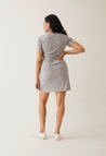 Vestido corto tipo camisa - gris jaspeado