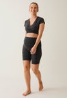 Shorts ciclistas OONO - estampado leopardo - gris/negro