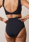 Braguita de bikini de maternidad de talle alto para posparto - Negro
