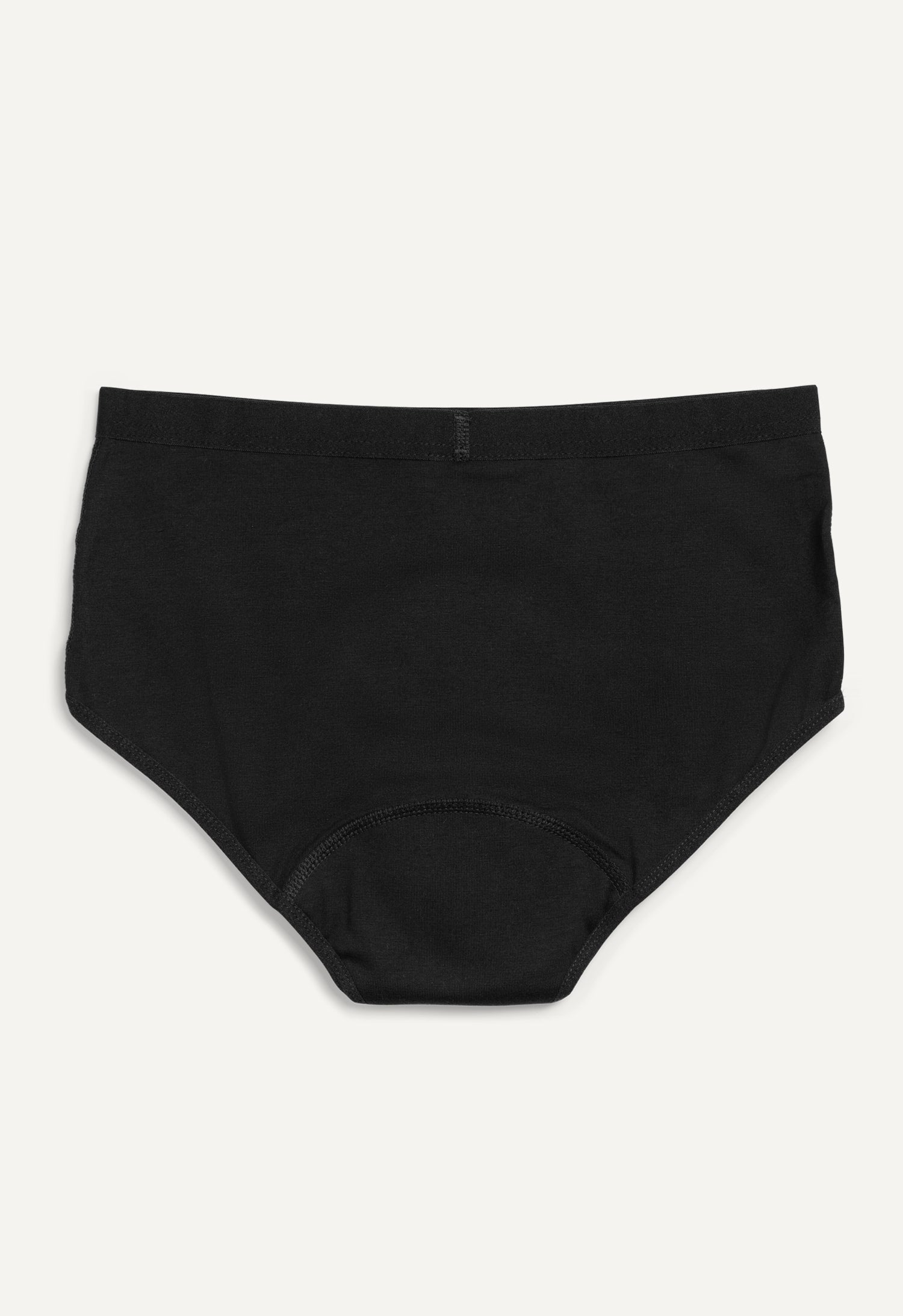 Braga menstrual hipster, flujo medio, negro