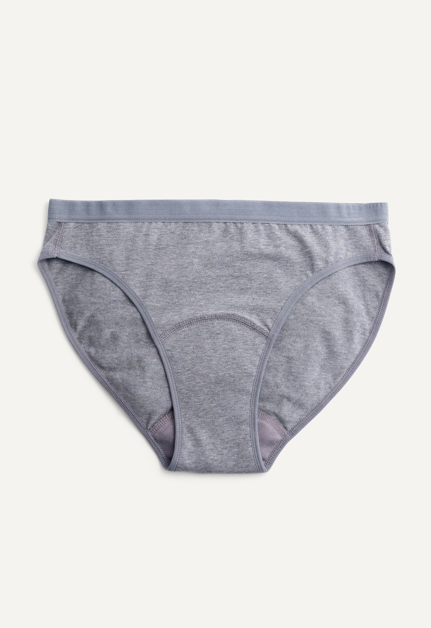 Braga menstrual tipo bikini para flujo ligero, gris