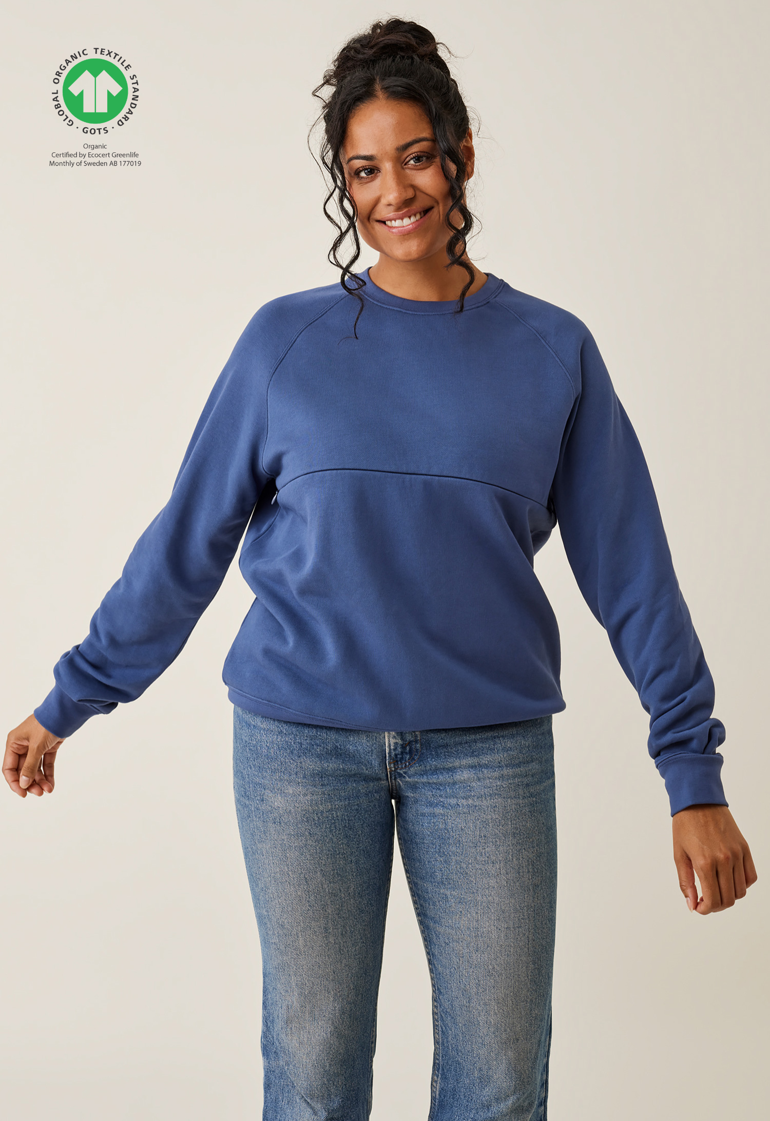 Sudadera térmica de lactancia - Azul índigo