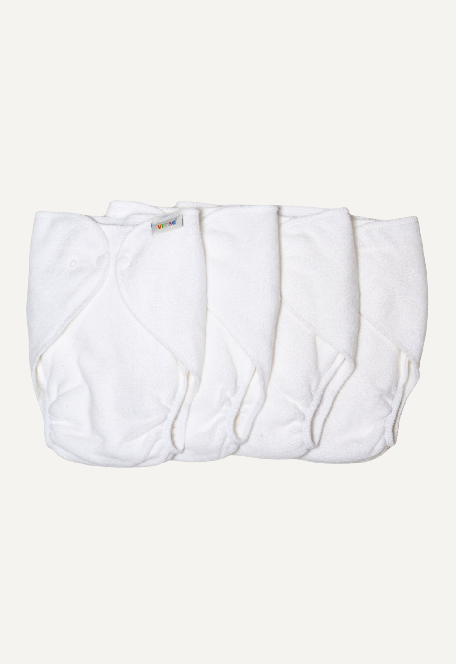 Pañales de rizo, talla única, blancos, pack de 4