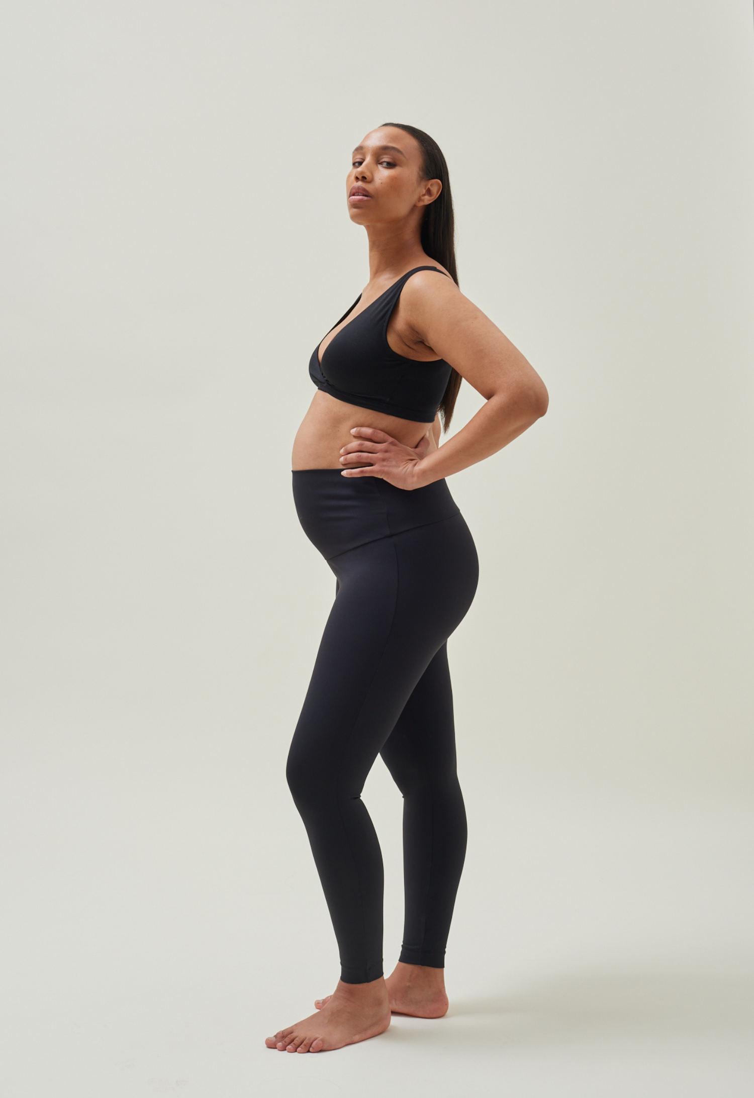 Leggings de yoga premamá - Negro