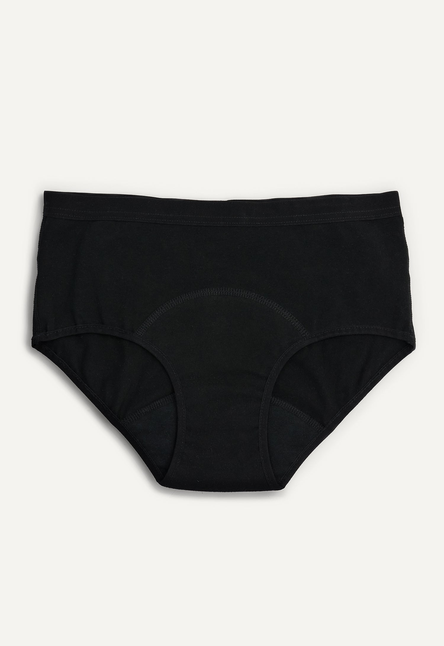 Braga menstrual hipster, flujo medio, negro