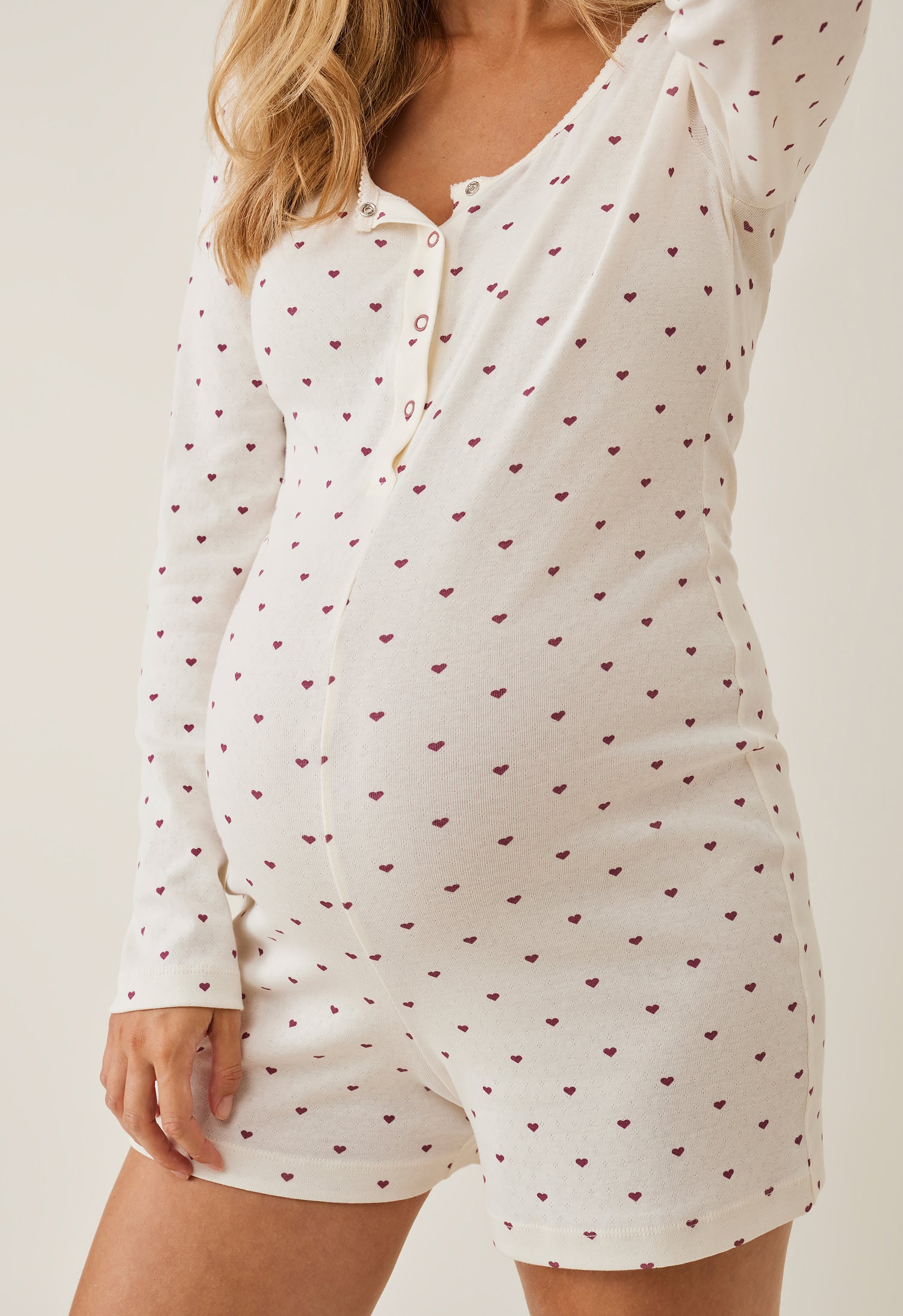 Pijamas de maternidad - Corazones rojos