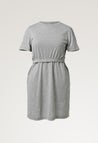 Vestido corto tipo camisa - gris jaspeado
