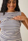 Top Simone sin mangas - Avena cobalto