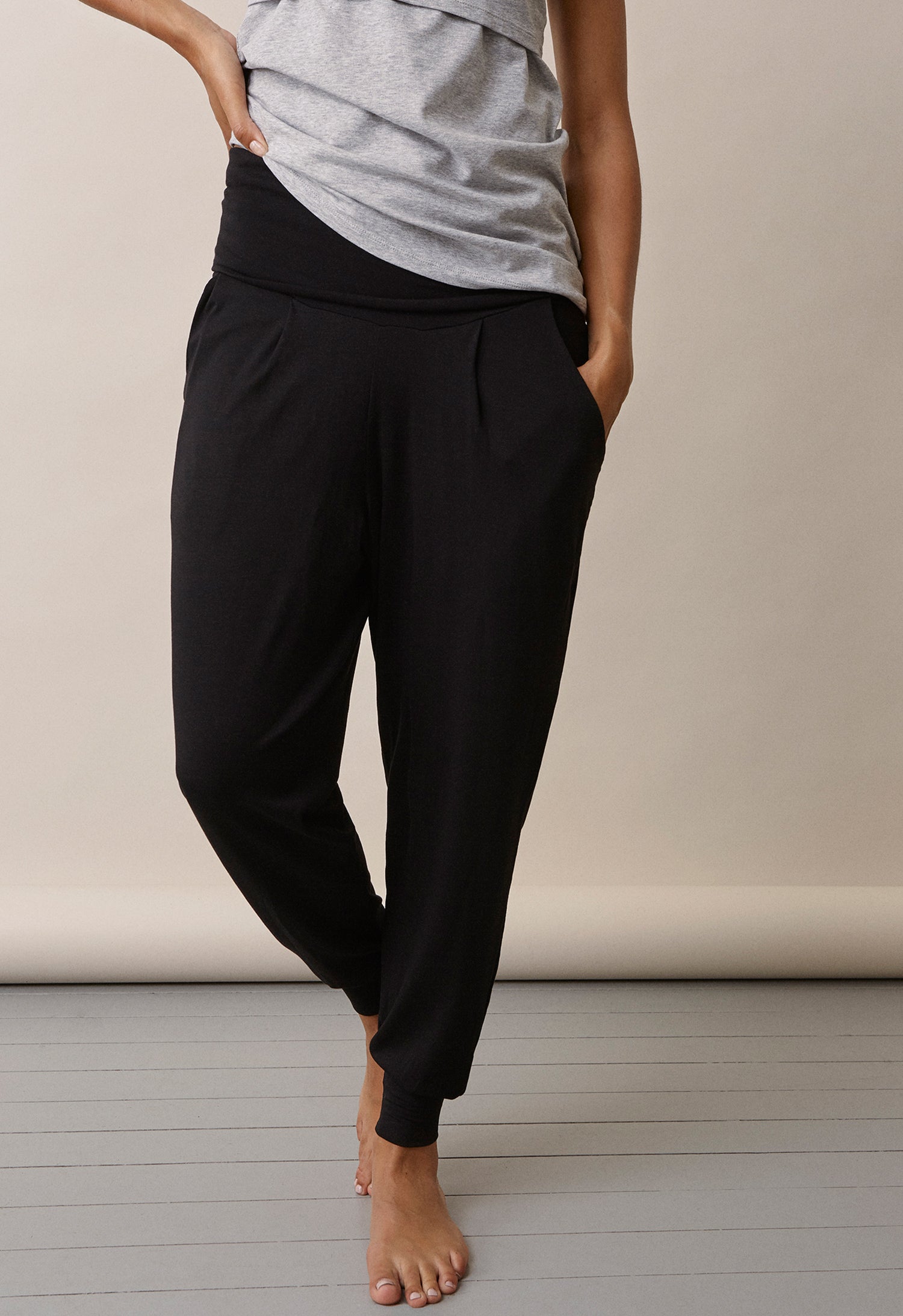 Pantalones premamá suaves - Black