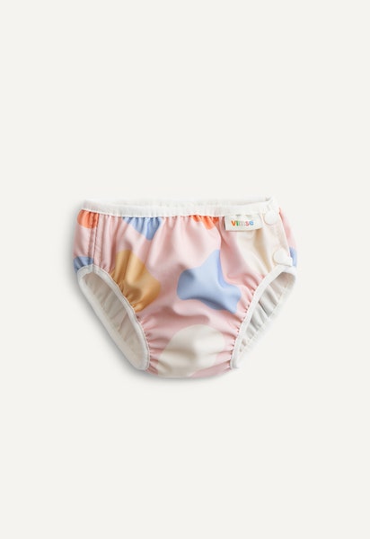 Pañal de natación con estampado de formas rosas