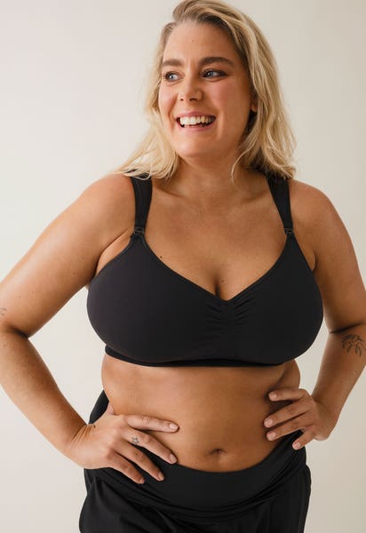 Sujetador de lactancia sin aros de sujeción firme 34C - 44F - Negro