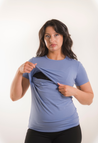 Camiseta esencial de lactancia de manga corta - Azul pálido