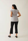 Camisa con volante - gris jaspeado