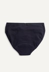 Braga menstrual tipo bikini para flujo ligero, negro