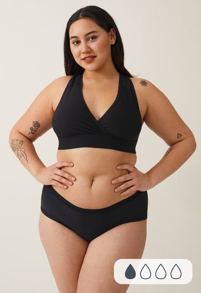 Bragas menstruales - hipster sin costuras - flujo muy ligero - Negro