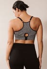 Sujetador deportivo de lactancia sin costuras - Gris oscuro jaspeado