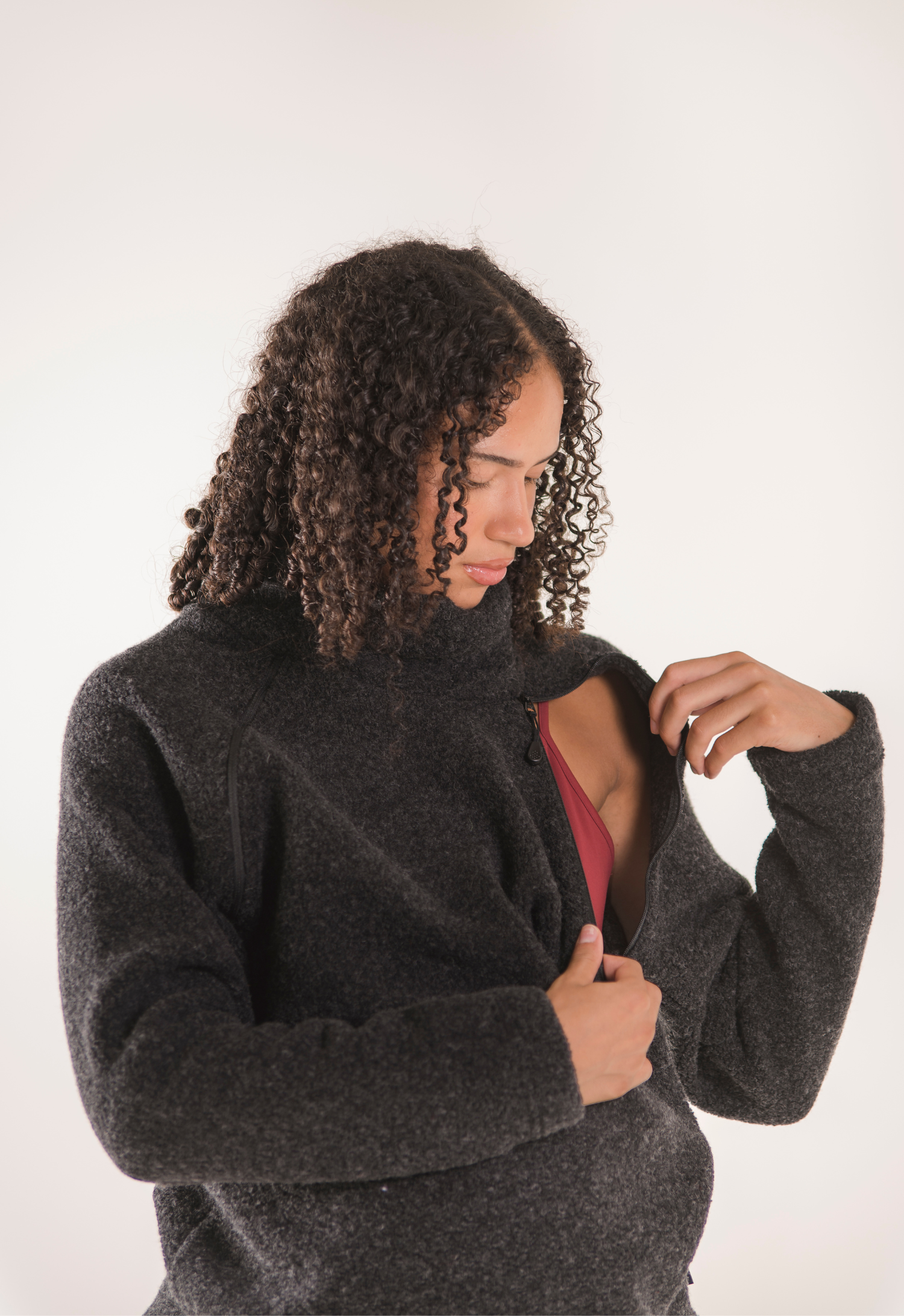 Jersey de lana con pelo - Negro