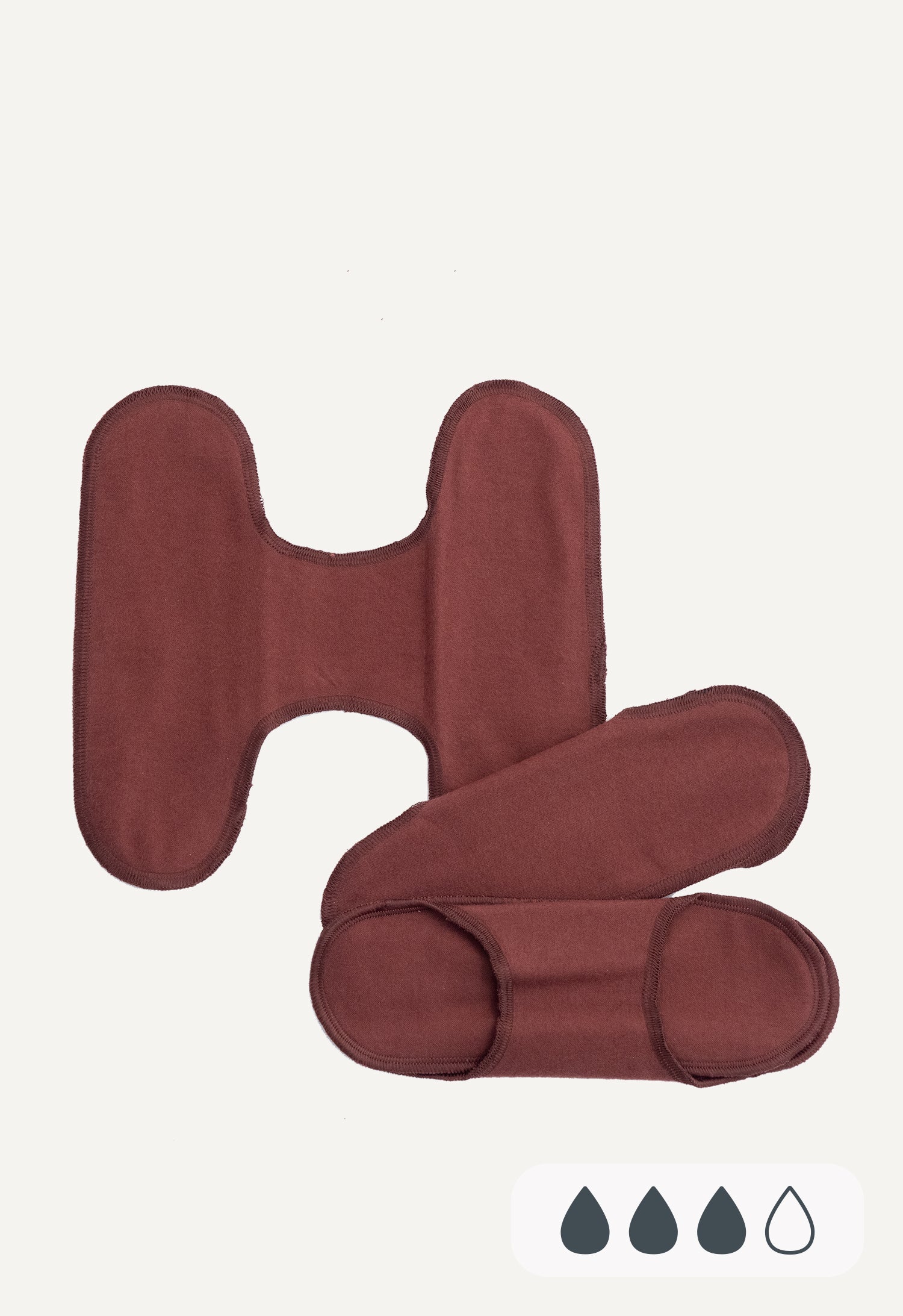 Compresas higiénicas Snap Free, talla normal, marrón cálido — pack de 3