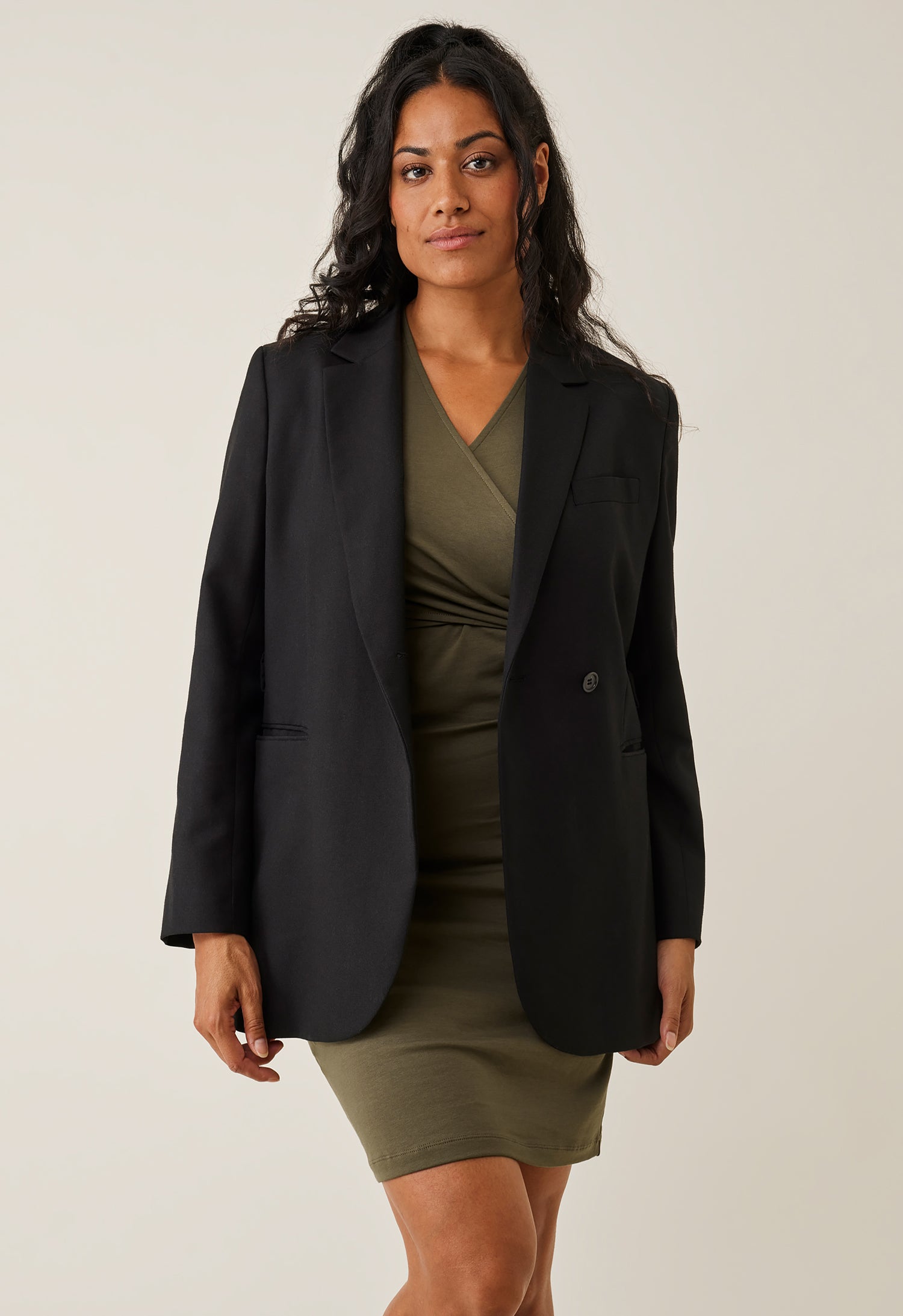 Vestido cruzado premamá - Verde oliva