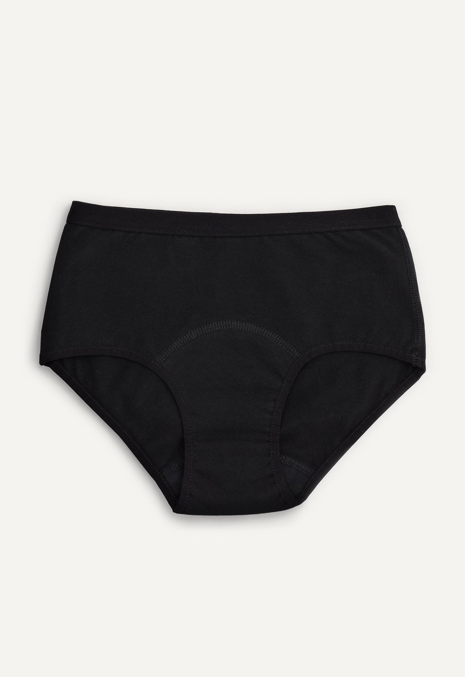 Braga menstrual hipster, flujo ligero, negro
