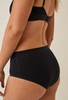 Braga menstrual hipster, flujo ligero, negro