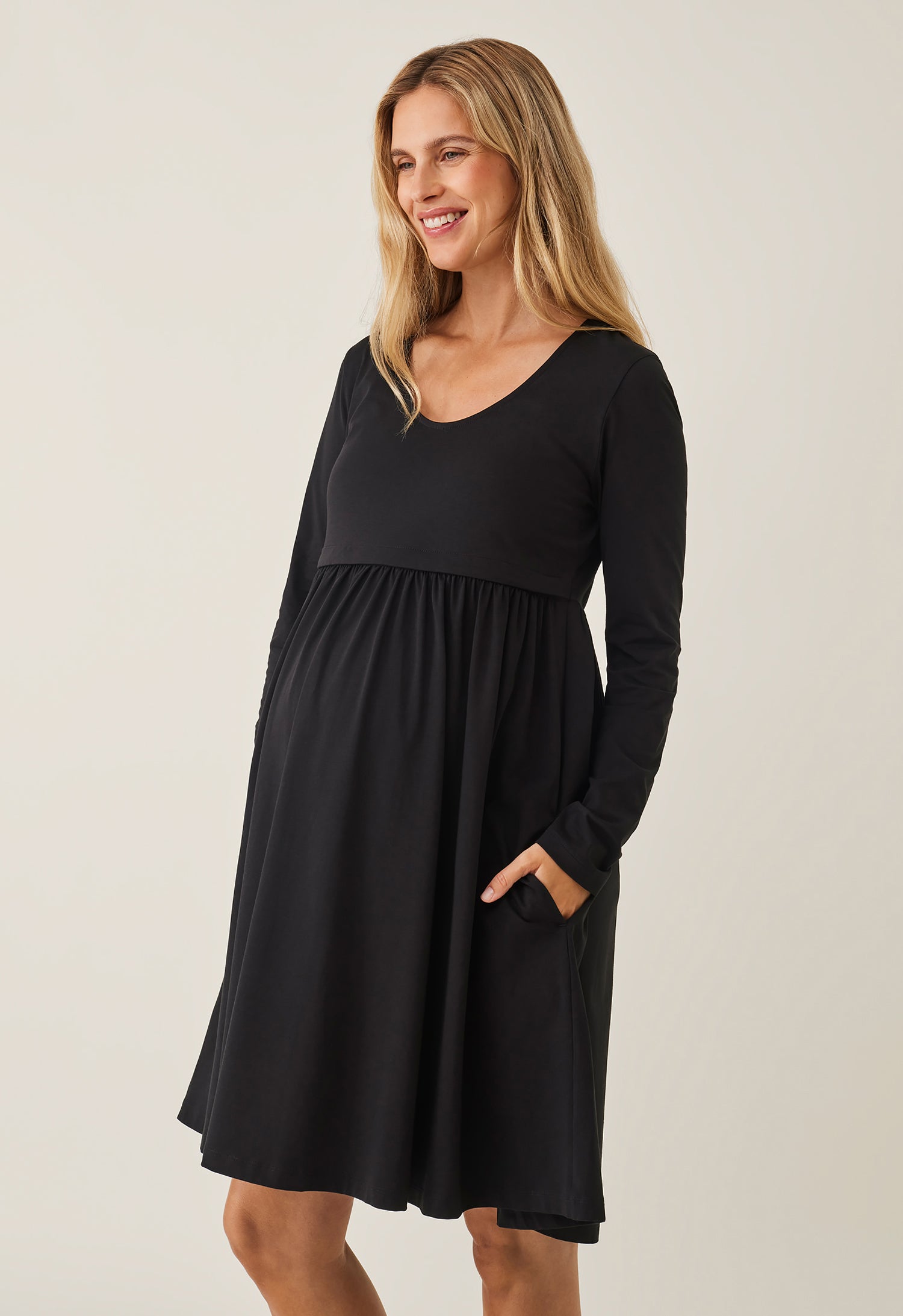 Vestido premamá tipo babydoll - Negro