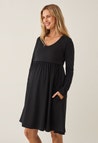 Vestido premamá tipo babydoll - Negro