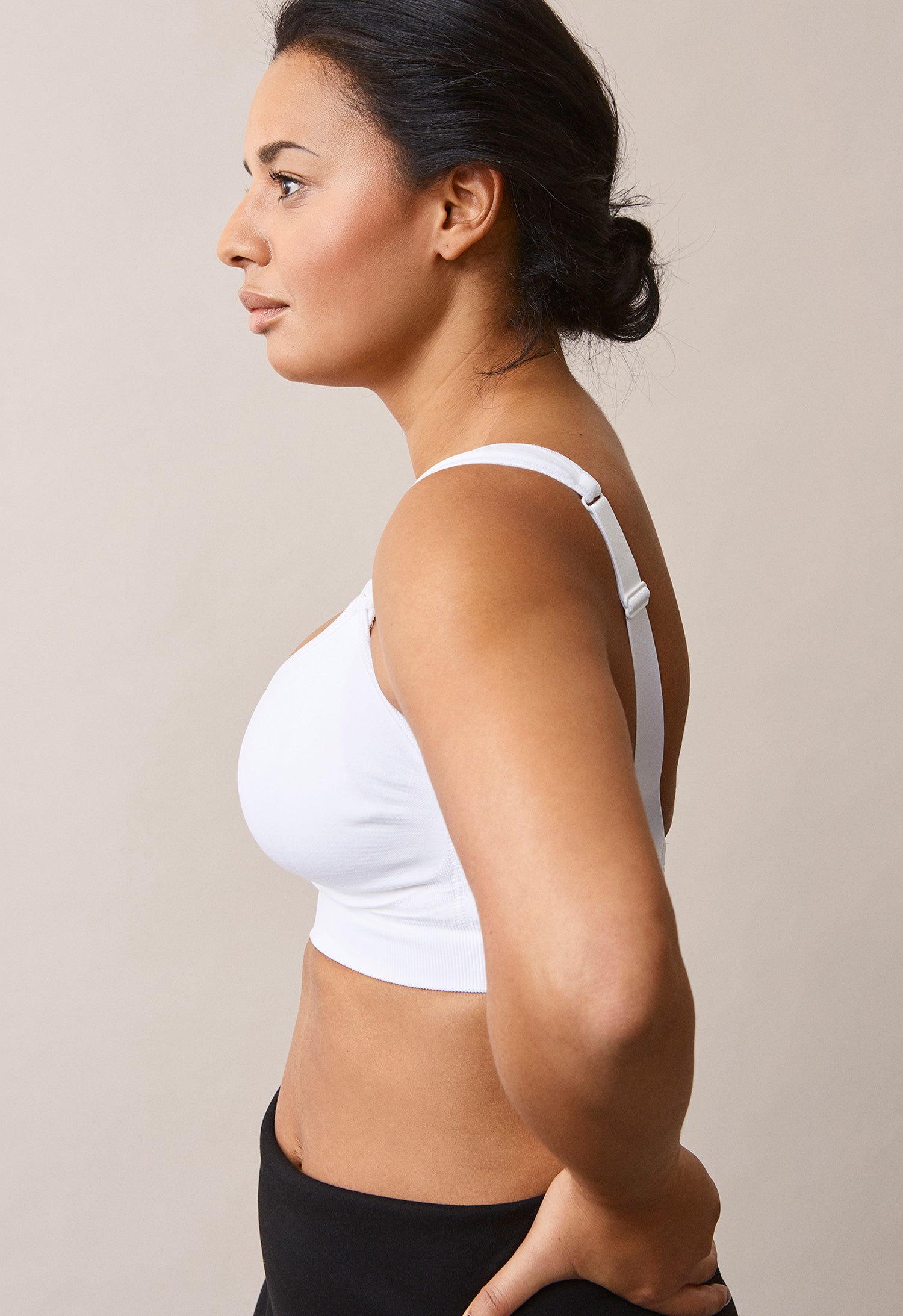 Sujetador de lactancia sin aros de sujeción firme 28D - 40G - Blanco