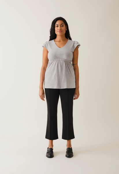 Camisa con volante - gris jaspeado