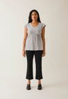 Camisa con volante - gris jaspeado