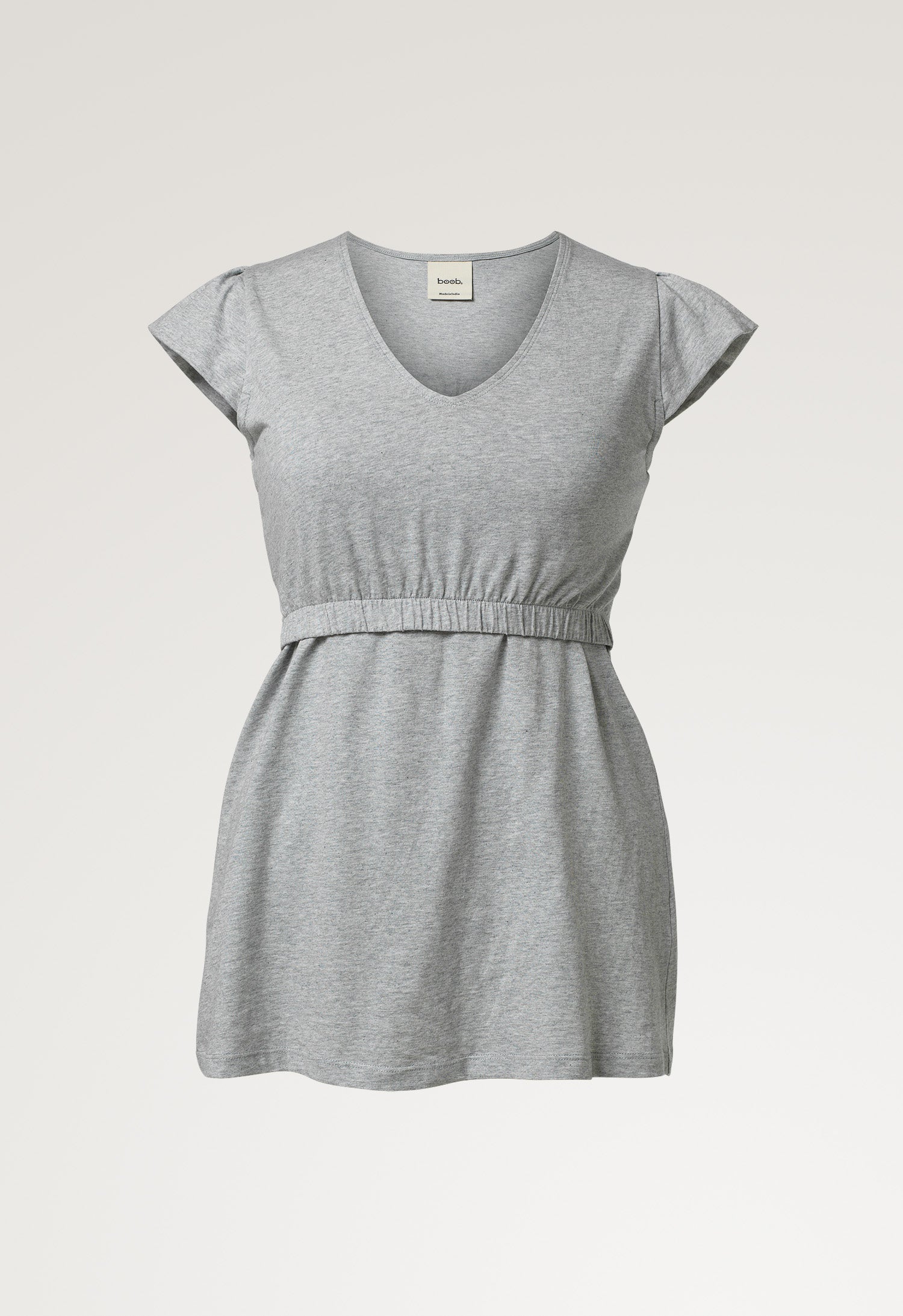 Camisa con volante - gris jaspeado